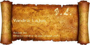 Vandra Lajos névjegykártya